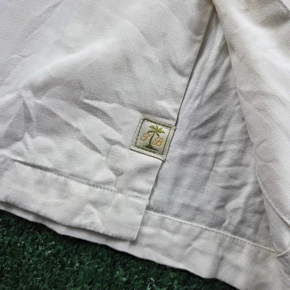 Tommy Bahama Tequila Mocking Parrot Silk Cotton Camp Shirt Mens XL Cream White - Picture 4 of 7